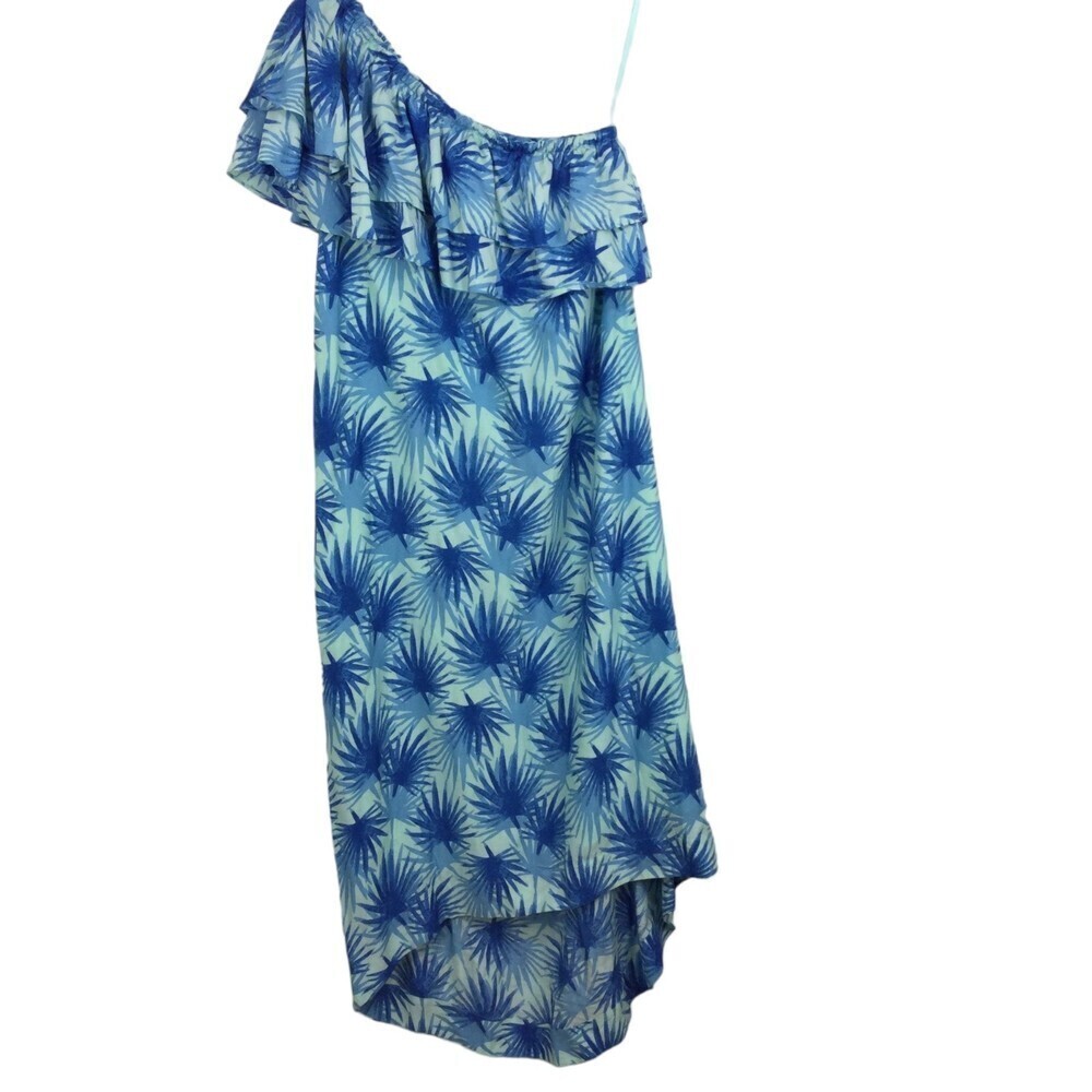 Vineyard Vines Womens Electric Palm One Shoulder High-Low Maxi Dress Blue Size 2